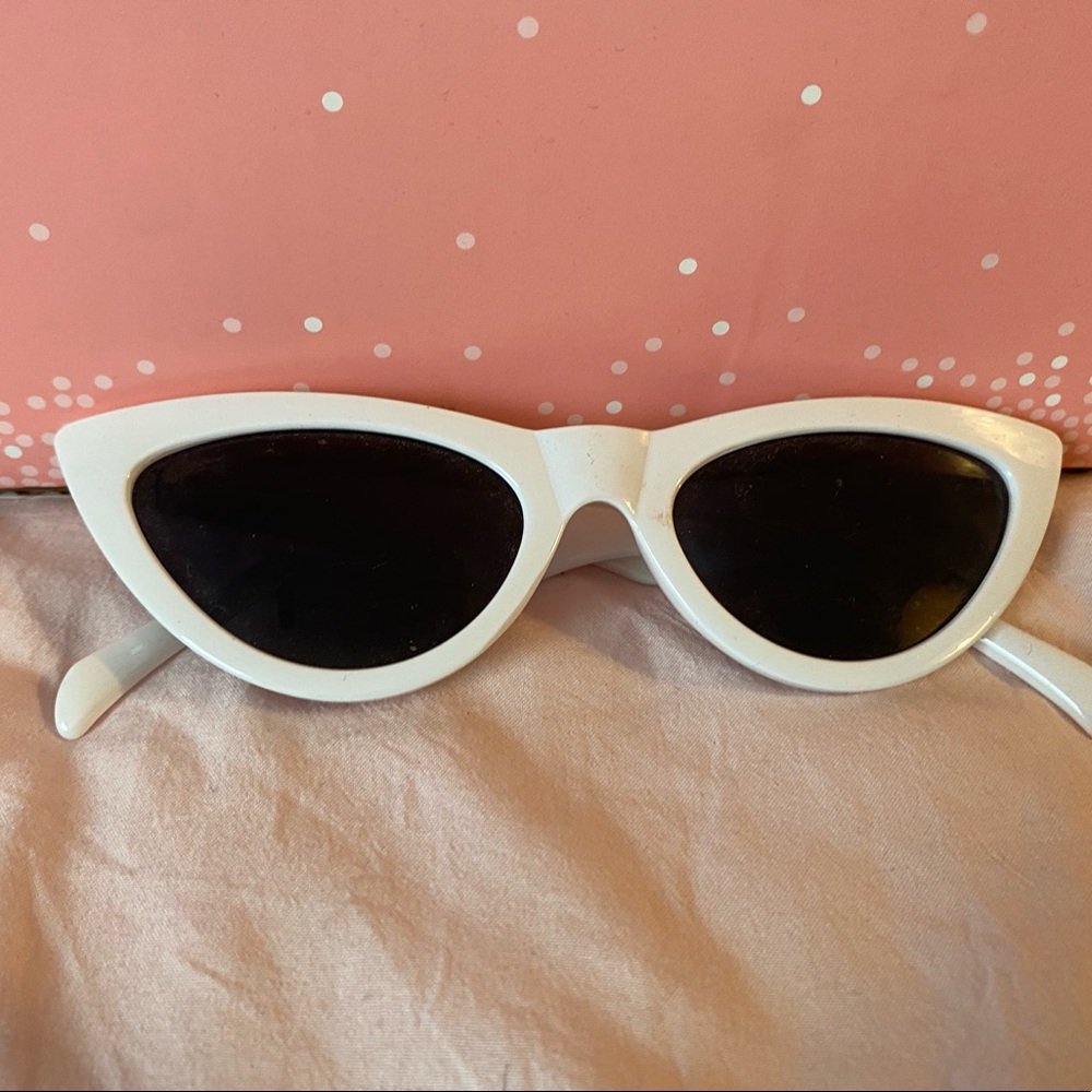 White cat eye shades